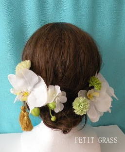 胡蝶蘭の髪飾り